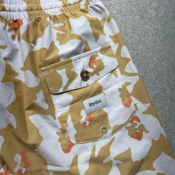 Rhythm Howser Beach Shorts Men's Size 34 Gold Camo Swim Trunks NWT $72 - Picture 4 of 6